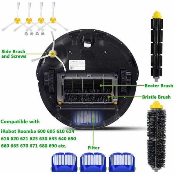 Kompatibelt tilbehør til iRobot Roomba 600-serien - 16 dele
