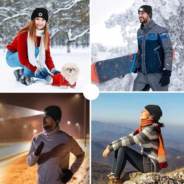 Bluetooth-mössa med LED - Unisex - Mjuk och stretchig - Perfekt för sport