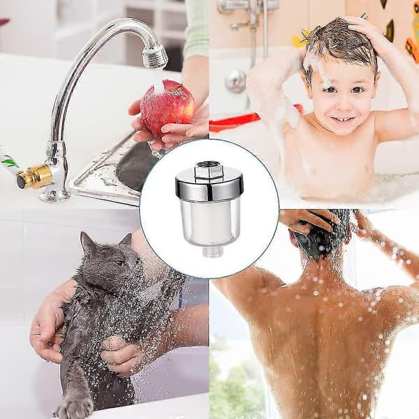 Duschfilter, duschfilter, duschhuvud vattenfilter med 5 filterelement (duschfilter)