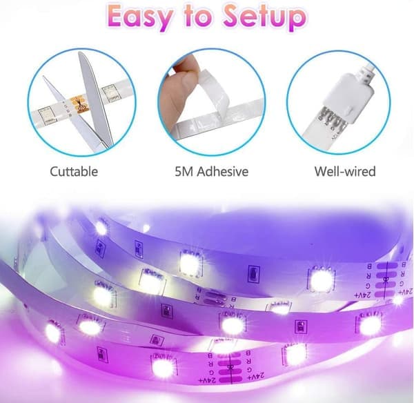 LED-slinga / Ljusslinga / LED-remsa - 10M SMD 5050 RGB ljusslingor med Controller Sync