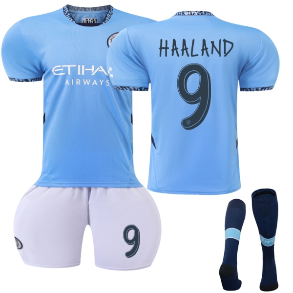 24-25 Haaland 9 Champions League Manchester City Nya Fotbollströjor Träningsuniformer För Barn & Vuxna Kids 26(140-150cm)