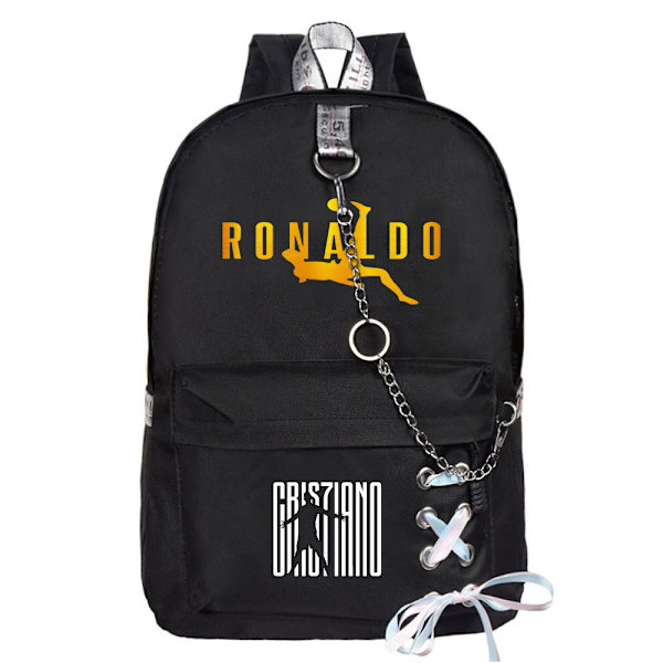 CR7 Strap Skolväska Svart printed Chain Shoulder Ryggsäck 3