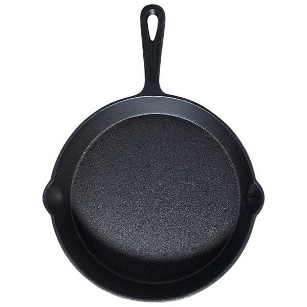 Støpejernspanne 25 cm med silikonhåndtak