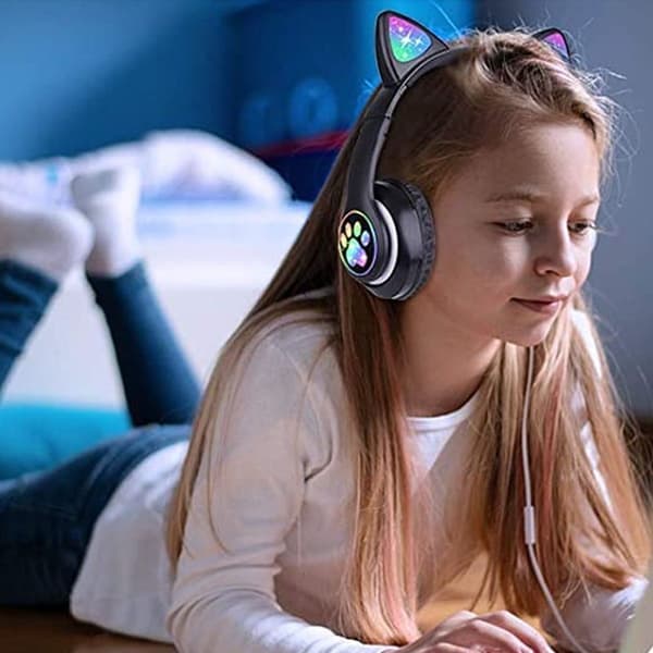 Bluetooth-headset, katteøre-headset, sort