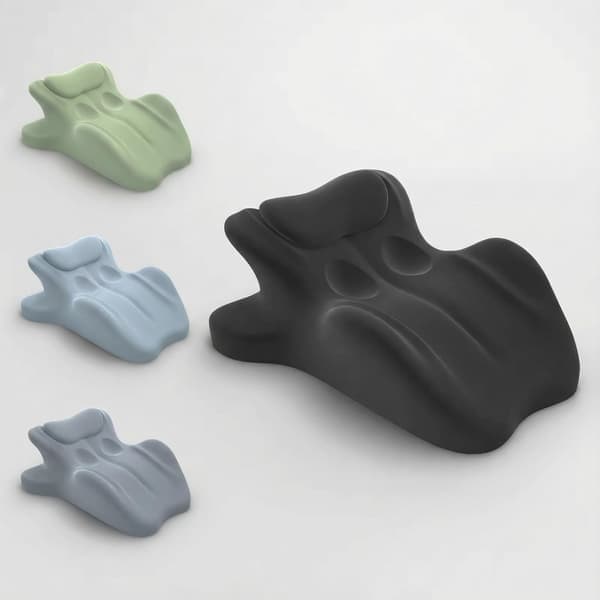 27° Ergonomisk Parpude - Premium Memory Foam Multi-Støttepude | Letvægts & Maskinvaskbart Design | til Sofa, Seng, Kontorbrug (Sort)