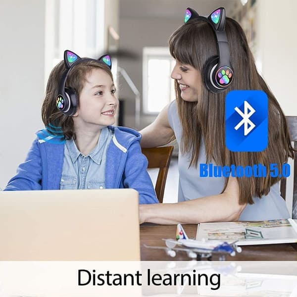Bluetooth-headset, katteøre-headset, sort