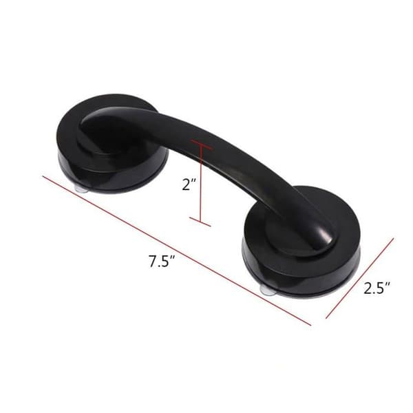 Sort sugekopgreb 7,5×2,5 cm — bærbart greb uden boring, bæreevne 7,5 kg