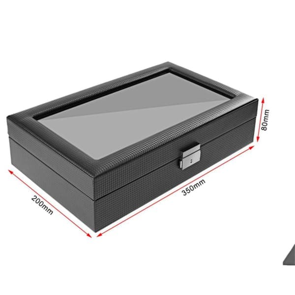 Urkasse / Urboks 12 ure Carbon Luksusmodel i sort CW012
