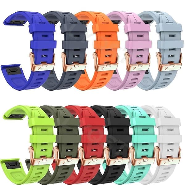 Erstatningsrem til Garmin Fenix 5S Plus 6S Pro, Silikone 20mm Smartwatch Armbånd Black