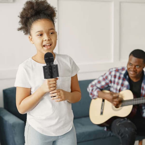 Karaokemikrofon med høyttaler og Bluetooth Rosa