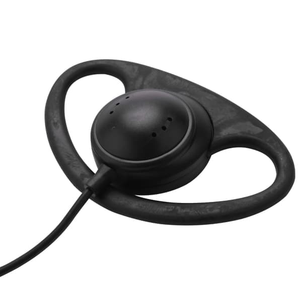 2-stifts avancerat D-format öronsnäcka PTT-headsetmikrofon för 2-vägsradio Gp88s Gp300 Gp68 Gp2000 Gp88 (svart)