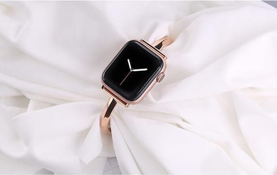 Rosegull 38/40/41mm, rustfritt stålbånd kompatibelt med Apple Watch