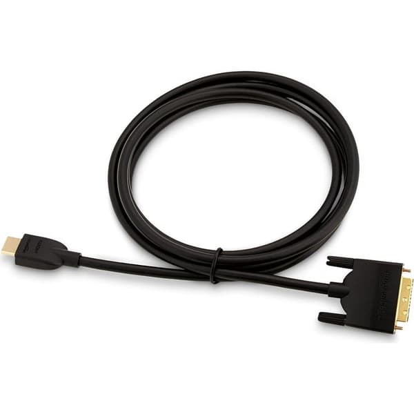 2m HDMI A til DVI-adapterkabel – Forgyldte stik – Flettet kappe for beskyttelse – Til HD-videoforbindelse