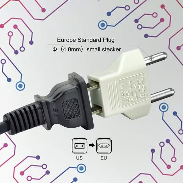 US til EU Adapter, [6-pak] 2-ben CN Kina US til 2-ben EU