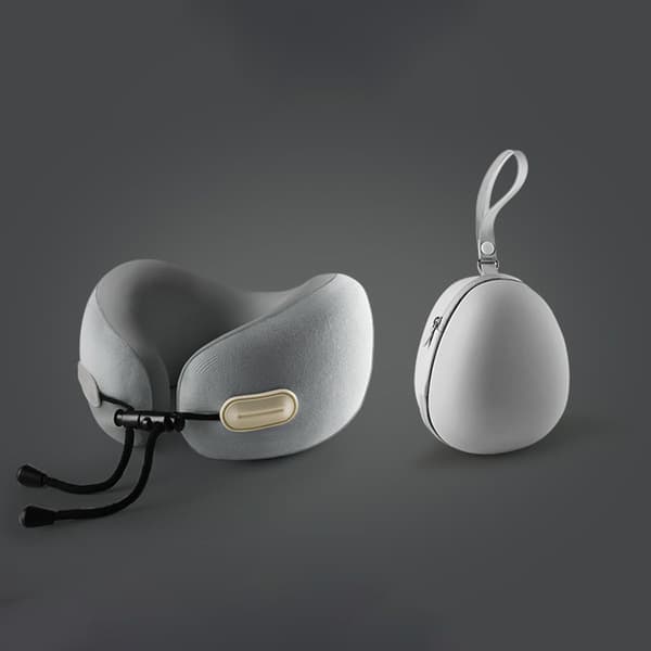 Memory Foam Nakkepude til Rejser – Ergonomisk og kompakt design, egnet til fly, biler og lange ture (grå) grey