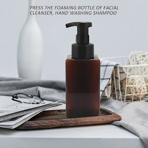 2-pack Foaming Soap Dispenser 450 ml Refillable Foam Liquid Hand Soap Empty Plastic Bottle Container - Brown