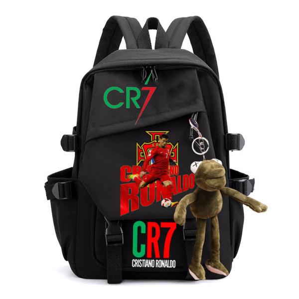 CR7 ryggsäck i canvas student skolväska för män och kvinnor axelväska 26