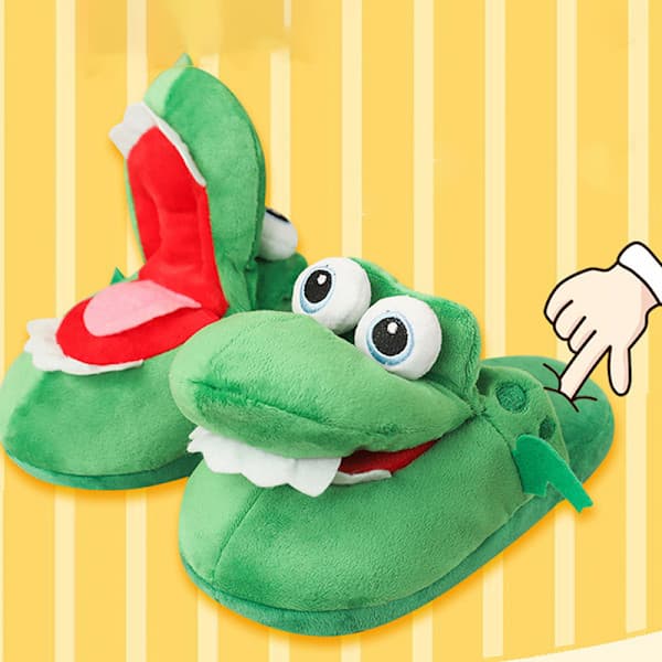 Animated Crocodile Cotton Slippers Moving Funny Walking Open Toe 38-39