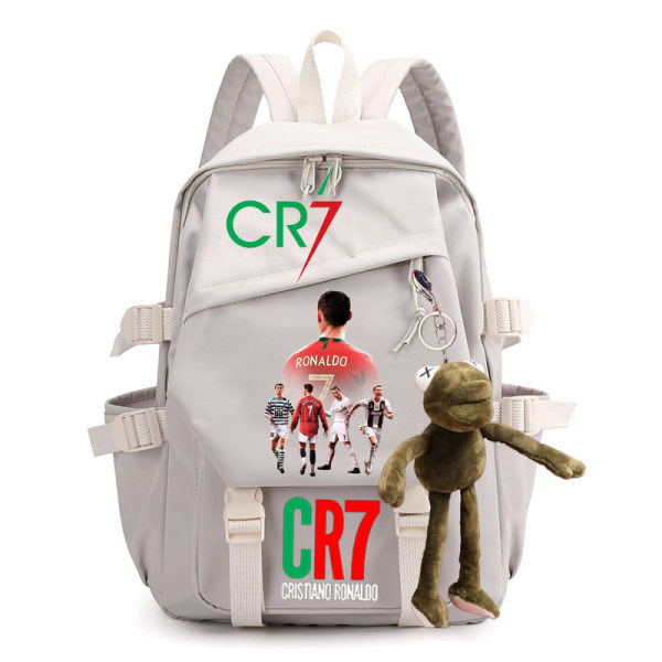 CR7 ryggsäck i canvas student skolväska för män och kvinnor axelväska 22