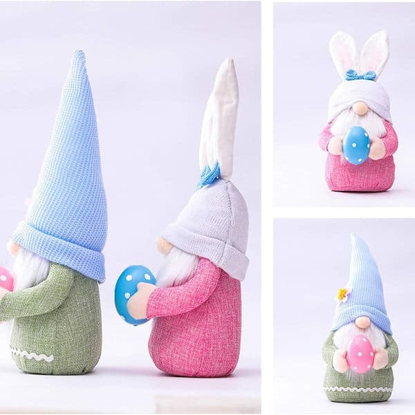 Easter Bunny Gnomes, Plush Dolls, Easter Bunny, Little Men with Easter Eggs, Faceless KLB