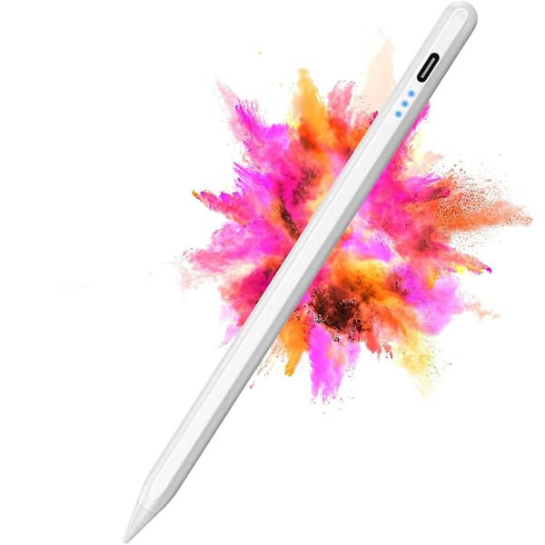 Styluspen kompatibel med Apple iPad (2018-2022), handflats- och lutningsdetektering, för iPad Air 5:e/4:e/3:e generationen, iPad 9:e/8:e/7:e/6:e generationen, iPad Pro