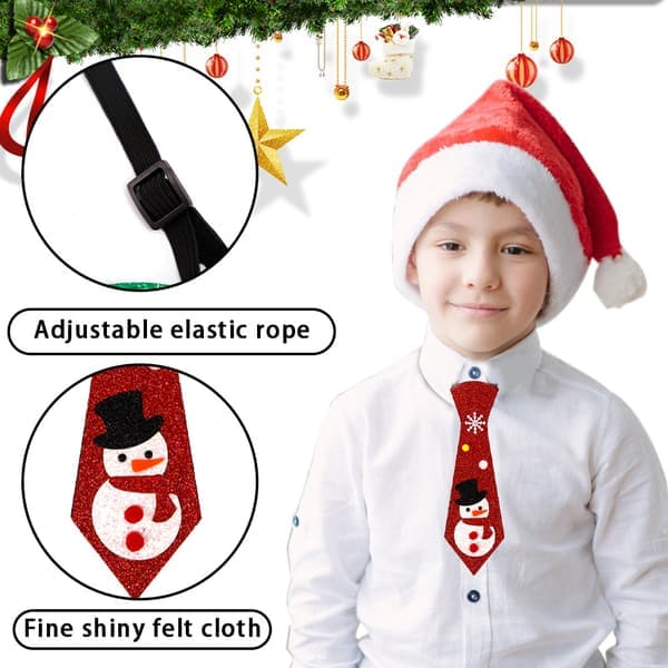 Julslips med filtmönster - Julfestslips - Jultyg Röd