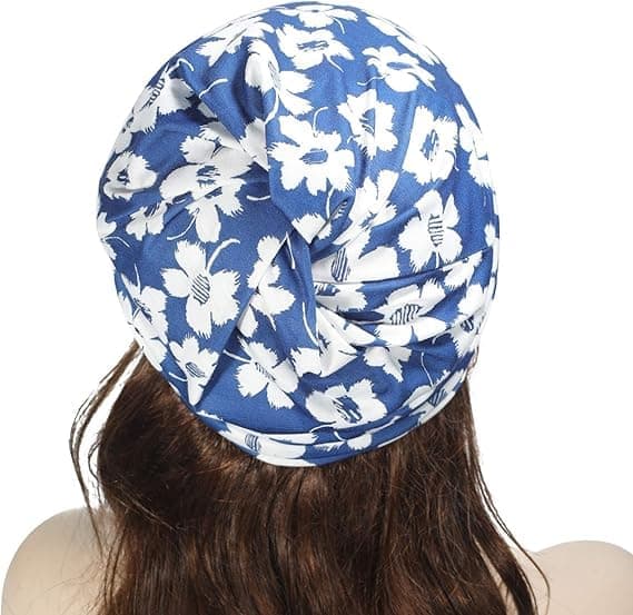 Sommer lett lue for kvinner, blomstrete, baggy, blå