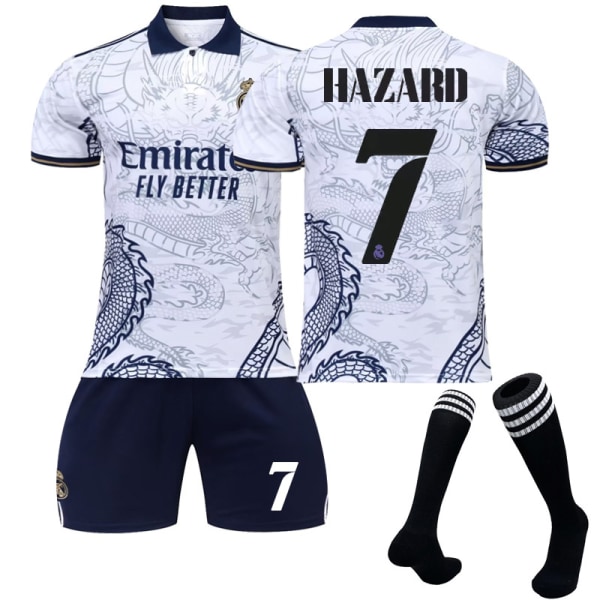 22-23 Real Madrid Dragon Mönster T-shirt fotbollströja Set HAZARD 7 XS