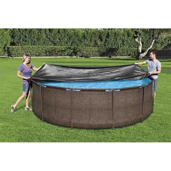 Swimmingpool-overtræk - 4-sæsoners overtræk - Rundt - Diameter 366 cm - PVC