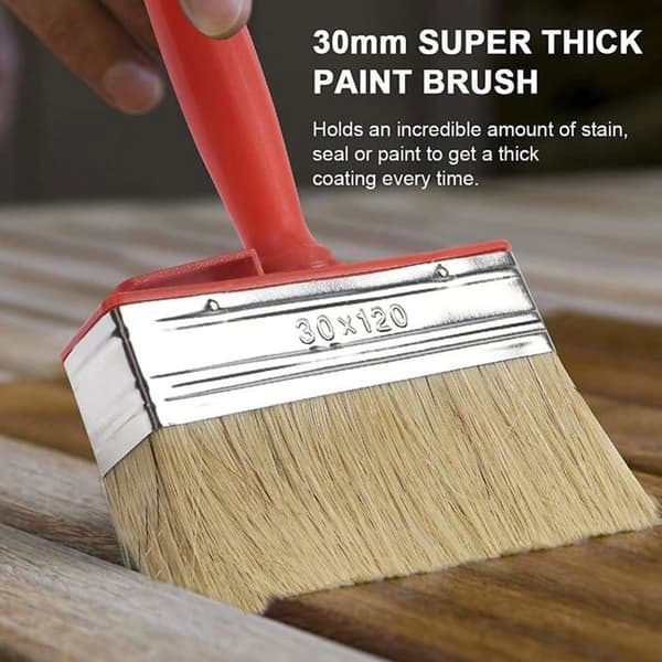 Malerpensel - AIMOONSA - 30x120 mm - Naturbust - Ergonomisk plasthåndtak - Sett med 3
