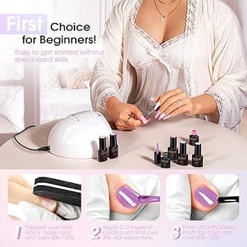Gellakk Startsett med UV-lampe 36W Gel Defel Sett Shellac Kit