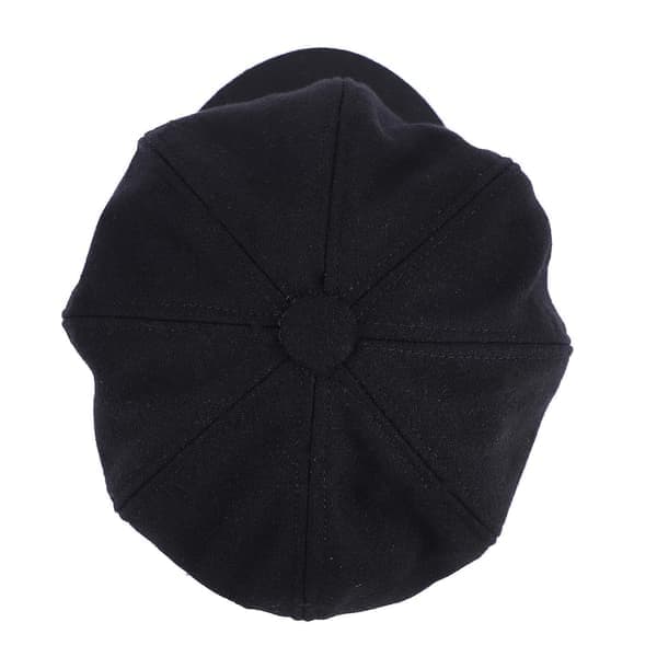 Baker Boy Cap Hat til Kvinder Pige Beret Franske Hatte Kasketter 8-Panel Varm Uld Newsboy Cap Sort