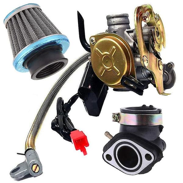 Karburator passer til Gy6 50cc 49cc 4 luftfiltre, sølv-Xin