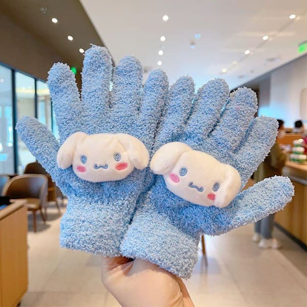 1 par e Kuromi Melody Cinnamoroll Kt Kattevanter Efterår Vinter W Blue