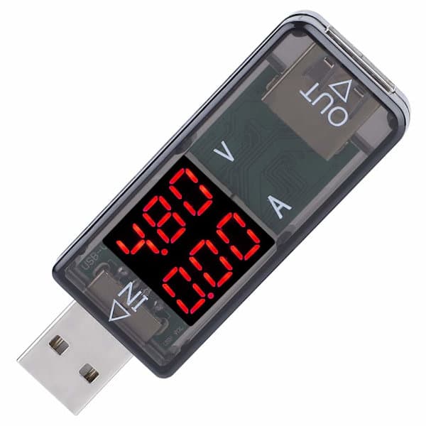 USB-tester, farveskærm, voltmeter, amperemeter, strømmåleinstrument, multimeter, oplader, USB-tester
