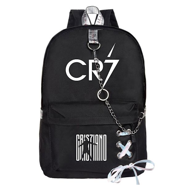 CR7 Strap Skolväska Svart printed Chain Shoulder Ryggsäck 1