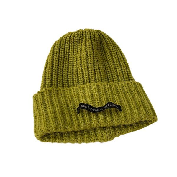 Winter Knitted Hat Women Loose Skullies Beanies Solid Color Five A1