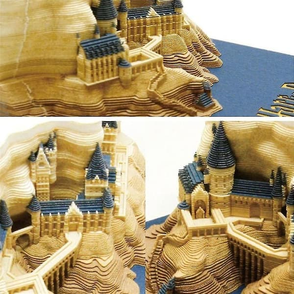 Harry Potter 2024 Kalender 3D Hogwarts Memoblokk Slottkube med Lys