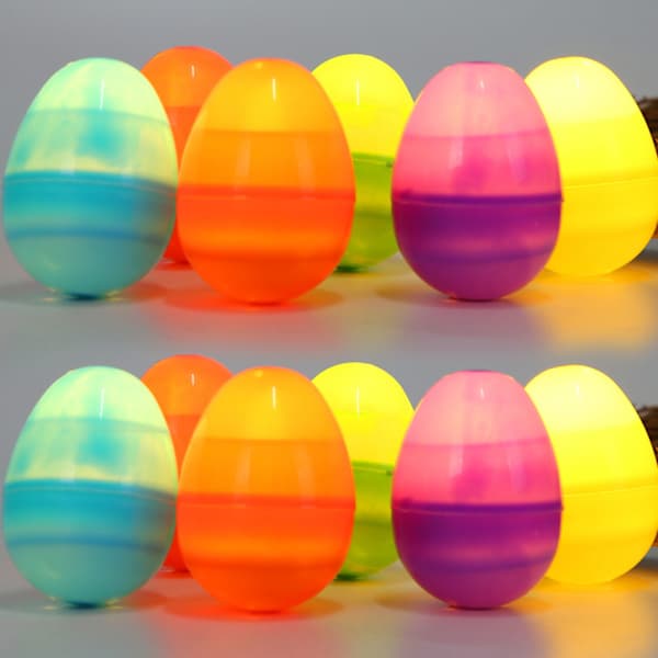 12 Pcs DIY Plastic Easter Eggs for Holiday Decoration
