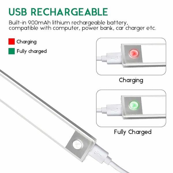 Garderobsbelysning - AIMOONSA - Uppladdningsbar LED - 20cm - Rörelsesensor - Ultratunn