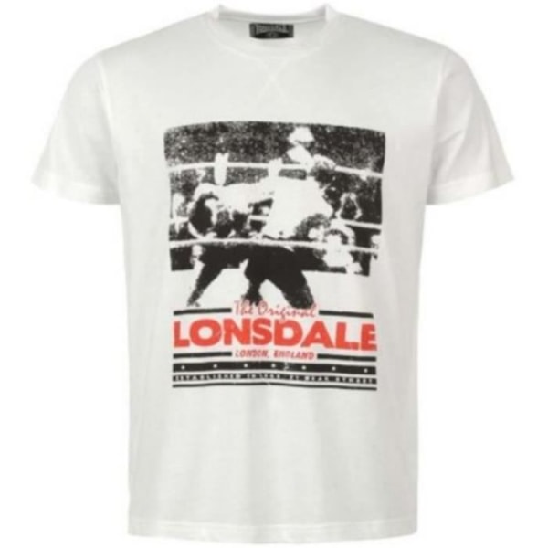 Herr T-shirt Collector Lonsdale Boxing Pictures Vit - Korta ärmar - Crew Neck - 100 % bomull