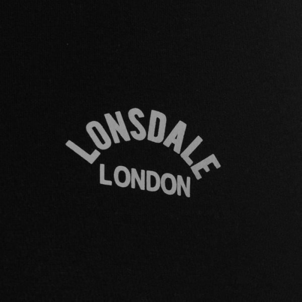 Lonsdale kortärmad tröja för män - Svart - Elastiskt midjeband - Justerbar huva - 2 fickor med dragkedja