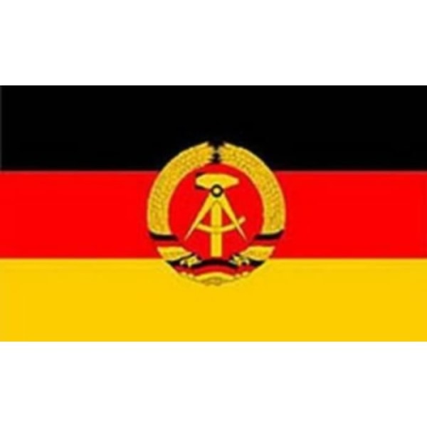 Äkta DDR DDR Östtysklands flagga med vapensköld