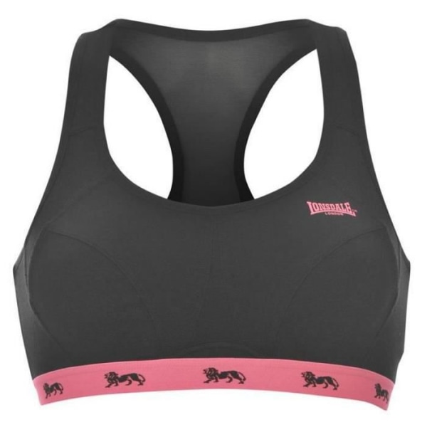 Sport-bh - Lonsdale - Black and Lion Pink - Racer-rygg - Platta sömmar - Optimalt stöd