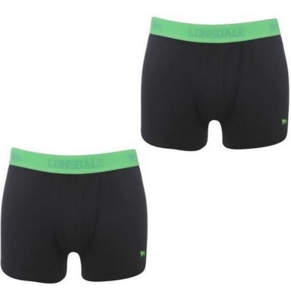 Presentförpackning med 2 svarta och gröna Lonsdale-boxers för män