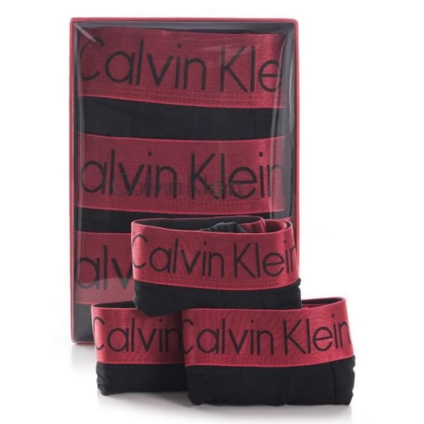 Presentförpackning med 3 Calvin Klein svarta och röda boxare