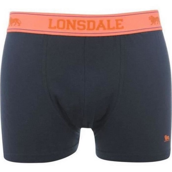 Presentförpackning med 2 marinblå och orange Lonsdale Boxers för män