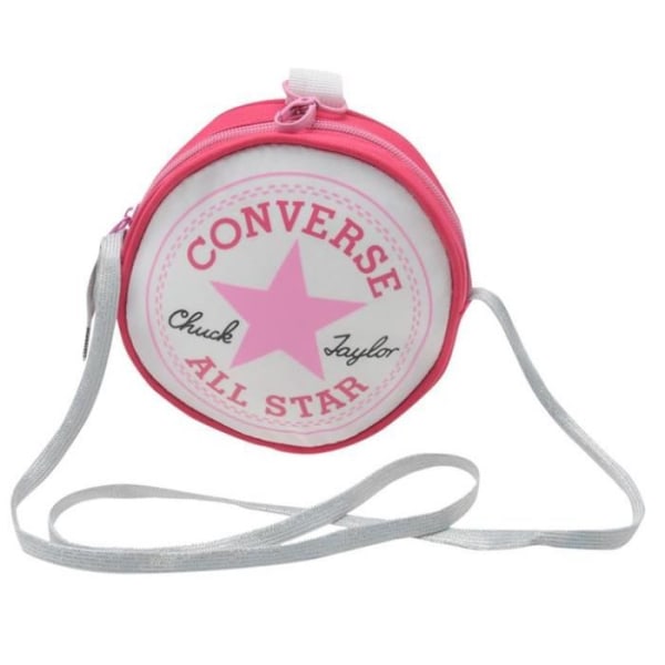 Converse vit och rosa rund axelväska