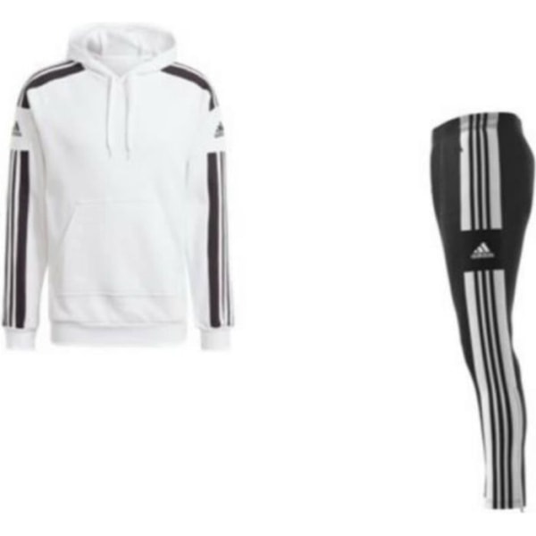Adidas joggingbyxor i fleece för män - Vit och svart - Andas - Multisport - Långa ärmar