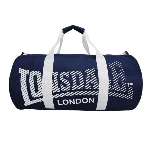 Lonsdale London "Barrel" sportväska med axelrem Marinblått och vitt 52x26x26cm
